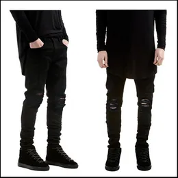 Europeisk Brand Pure Black Bound Feet Elasticitet Man Mäns Självodling Robin Jeans För Men Rock Revival