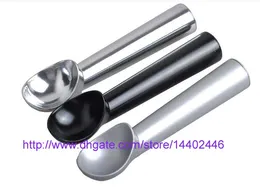 50pcs 18cm Aluminium Alloy Ice Cream Scoop Spoon Spoons Black Silver Colors Dipper Handle Nonstick Anti Freeze Non Stick