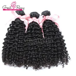 3pcs / lot hårförlängning Peruvian Curly Wave Mänskligt hår 8 "-30" Obehandlat hårväft Naturfärg 7A Grade Greatremy Drop Shipping