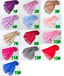 10st Höst Vinter Högkvalitativ Kvinna Ull Spinning Scarf Ladies Pure Färg Purl Håll Varm Scarf 200 * 65cm 14 colors Gratis frakt