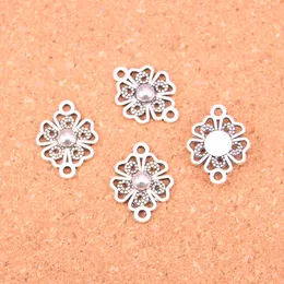 92 sztuk Antyczne Posrebrzane Kwiat Link Złącze Charms Wisiorki Dla Europejskiej Bransoletka Biżuteria DIY Handmade 20 * 10mm