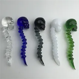 4.7 inch colorful glass carb cap dabber domeless nail water pipes with 50g clear blue black green white skull and crossbones style