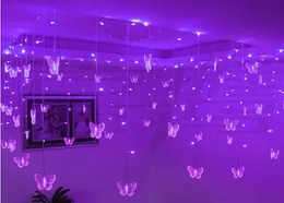 Wielokolorowy Motyl LED String Strin Holiday Lights Boże Narodzenie Lampy ślubne 4M 100SMD 110V / 220V EU / US / UK / AU