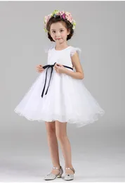 2016 New Arrival White Tulle Pretty Flower Girl Dresses Aplikacje Baby Girl Dress Darmowa Wysyłka