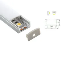 100 x 1m Sats / lot yta monterad aluminium LED-profil och 17 mm bred U-profil LED för golv- eller taklampor