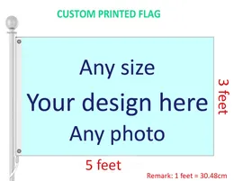 3x5 Feet Custom Flag and Banner Any Color 100D Polyester Digital Printing w/ shaft cover Grommets