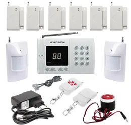 Bezprzewodowy PIR Home Security Burglar System alarmowy Auto Dialing Dialer 6X Drzwi / Windows Czujnik alarmu 2X PIR Podczerwieni Motion Sensor