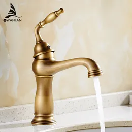 Newly Free Shipping Wholesale And Retail Deck Mounted Vintage Antique Brass Bathroom Sink Basin Faucet Mixer Tap 9220F