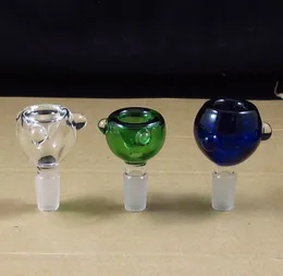 Glasskål Slide Blandade färger Rökning Rökvattenrör Bong Ash Catcher Bubbler Gratis frakt Partihandel 14mm och 19mm