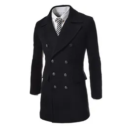 秋のジーンズの新しい男性のファッションシンプルなボタン装飾ロングジャケットコート3色4サイズ9088