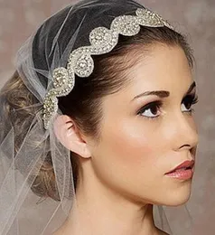 2019 Nya Bridal Headbands Bröllop Bridal Rhinestone Crystal Ribbon Tie Back Bridal Hair Fascinators Tillbehör Princess Modest Fashion