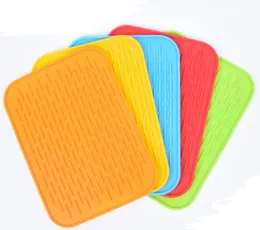 Silicone Dish Drying Mat Durable Rectangle Heat Resistant Square Cup Pot Bowl Plate Table Mats