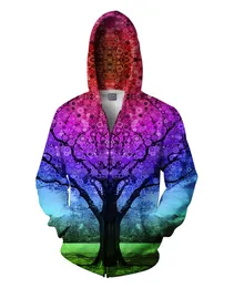 Wholesale-2016 New Fashion Men/Women Winter Jacket Printing Tree Graphic 3D Coat Lovers Casual Hooded Sweatshirts/Tops