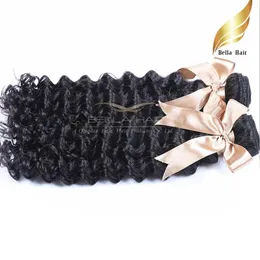 Brasilianska Deep Wave Weaves Virgin Human Hair Wavy Weft HumanHairbundles 8 "-30" 3pcs / mycket i bulk dropshipping bellahair