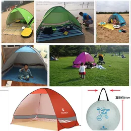 Snabb automatisk öppning Easy Carry Tents Outdoor Camping Shelters UV-skydd 2-3 personer Tältstrand Travel Lawn Family Party Snabb leverans