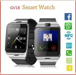 Gear2 GV18 NFC Aplus Smart Watch med pekskärm Kamera Bluetooth NFC SIM GSM Telefon Samtal U8 Data Sync Vattentät för Android-telefon