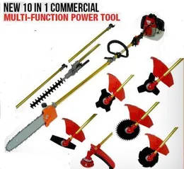 New Model Garden Trimmer 52cc Multi Brush Cutter,Grass Machine,Pole Chain Saw,Hedger Attachment 10 in 1 with Metal Blades,Nylon Head,Extensions