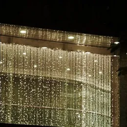 4m * 4m 512 LED Kryty Outdoor Curtain String Light Boże Narodzenie Boże Narodzenie Boże Narodzenie Wedding Party Decoration Supplies 220 V 110V US AU EU UK Wtyk