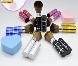 50pcs/lot Women Girls Metal Retractable Dome Blush Brush Aluminum Eyeshadow Brushes Make-up Brush Cosmetic Makeup Tools