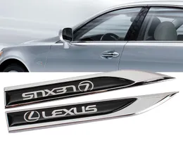 2 stks Motoren Blade Decal Landmark 3D Logo Emblems Badge Car Metal Stickers voor Lexus
