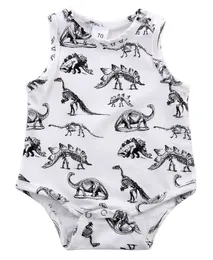 Summer Baby Romper Infant Baby Girl Boy Clothes Dinosaurs Printed Sleeveless Rompers Bodysuit Sunsuit Cotton One-piece Outfits Kids Clothing