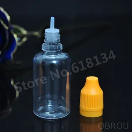 Envío gratis 20000 piezas PET 30 ML Botellas cuentagotas de plástico con tapa de seguridad a prueba de niños Botellas de líquido transparente E CRC / tapa a prueba de manipulaciones