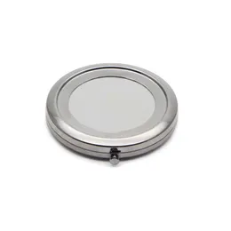 Silver Blank Compact Mirror Metal Cosmetic Makeup Mirror Enarna DIY Portable Mirror #18410-1