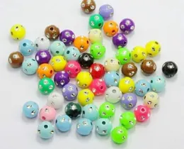 Gratis 1000PCS Mixed Acrylic Spacer Pärlor Charms för smycken Göra fynd 5mm