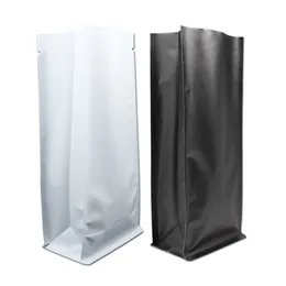 11 * 27 + 7.5 cm 20 sztuk / partia Matowy Czarny / Biały Otwarte Top Mylar Pakiet Torba na kawę Fasolę Food Tea Packging Pure Aluminium Folia