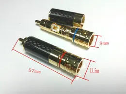 2 sztuk Nowy Audiofile Miedź Rodowany Rodowany RCA Jack Plug Lutowiec DIY