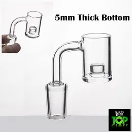 5mm Kalın Alt Reaktör Çekirdek Kuvars Banger 25mm Kase ile Erkek / Kadın Cilalı Ortak Cam Bongs Su Borular Dab Yağ Kuleleri