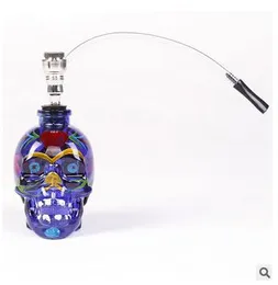 E new personality color skull hookah glass bongs