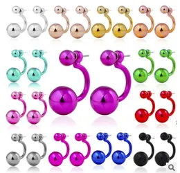 13 Farben arbeiten doppelseitige Haken-Ohrringe mit preiswerten Hochzeitsschmucksachen der Kleinverpackungssüßigkeitkugel versilberten Bolzenohrringe um