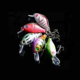 DHL -leveransparti Plastfiske Lure Bass Crankbait Crank Bait Tackle 3D Eye Fishing Lures Opp Bag Packing 8.4G/5.5cm