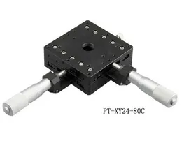 PT-XY24-80C / R / L XY 축 수동 선형 단계, 수동 스테이션, 수동 플랫폼, 광학 슬라이딩 테이블