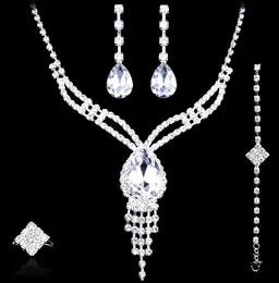 Wedding jewelry sets Earrings Necklace rings bracelet Accessories one set include four pcs luxury fashion new style free shippingHT126