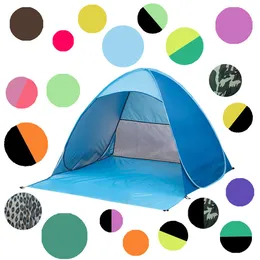 Vandring camping t￤lt utomhus skyddar 2-3 personer 50 UV-skyddst￤lt f￶r strandresor gr￤smatta hem utflykt f￤rgglada
