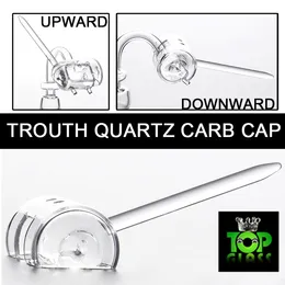 2016 hottest Trough Quartz Carb Cap With Upward/Downward Handle For Domeless Dozer Style Quartz Nail,has Two holes.