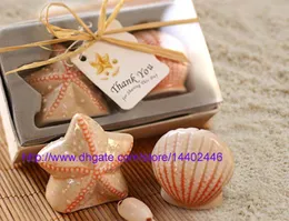 50 pairs = 100 sztuk / partia Seashell Sea Shell Star Ryby Starfish Nautical Beach Ocean Salt Pepper Shakers Wedding Party Prezent Gifts