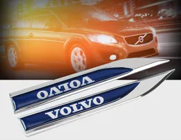 2 stks Volvo Motors Blade Decal Landmark 3D Logo Emblems Badge Car Metal Stickers