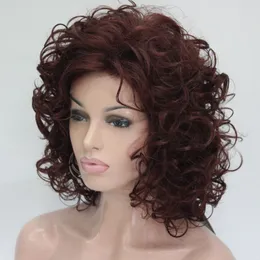 free shipping beautiful fashion Hivision 2018 New cute cosplay red auburn curly short women' full wig