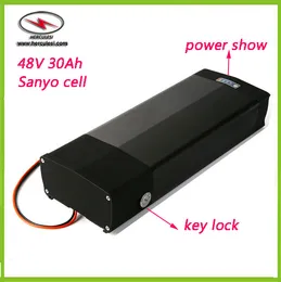 Lithium Ion Electric Bike Battery 48V 30Ah Electric Bicycle Li Battery Packs with Mounted Track Rear Rack + 5V USB Port