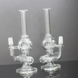 8 inch Mini Glass Bong Hookahs Oil Rig Glass Bubbler Inline to Donut Percolator Water Pipe