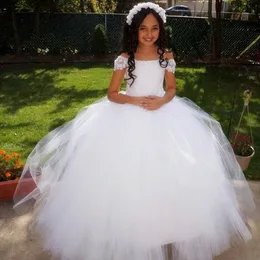 Hot New Fashion Ball Gown Court Train Flower Girl Dress Party Prom Princess - Tulle / Polyester Ärmlös med