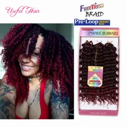10INCH DEEP WAVE Synthetic braided deep wave style 3pc/pack high quality jumpy Bouncy Curl 10inch freetress crochet braids deep curly hair