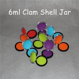 hot selling 6ml acrylic silicone containers acrylic clam shell jars silicone bongs silicone wax containers free dhl