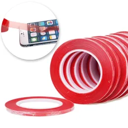 Red Color 2mm 3mm 5mm Double Side Adhesive Sticker Tape Fix For Cellphone Touch Screen LCD