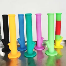 Newest glow in dark bongs silicone water pipes silicone bong seven colors for choice glass bongs glass water pipe silicone water pipe