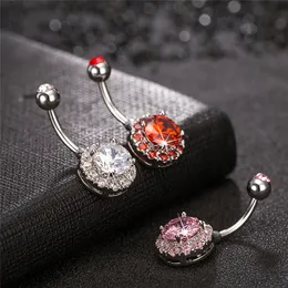 Factory Supply High Quality CZ Diamond Clear Gemmed Stainless Steel Anchor Navel Belly Ring for Party for Wedding