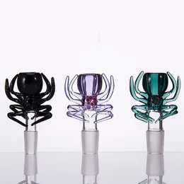 Färgglad spindelörthållare med 14 mm 18 mm hanled Rökverktyg Glasskål Glasbongtillbehör